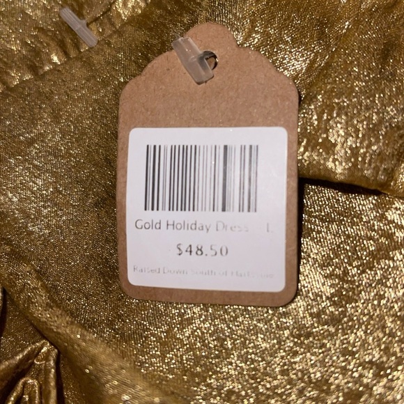 Metallic Gold TCEC Mini Cocktail Dress With Ruffles Women's Size Large - Picture 9 of 10